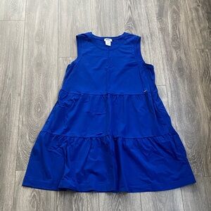 DKNY - Royal Blue Tiered Cotton Mini Dress - Size L
